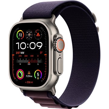 E-shop Apple Watch Ultra 2 49mm Titan-Gehäuse mit indigoblauem Alpine Loop - Medium