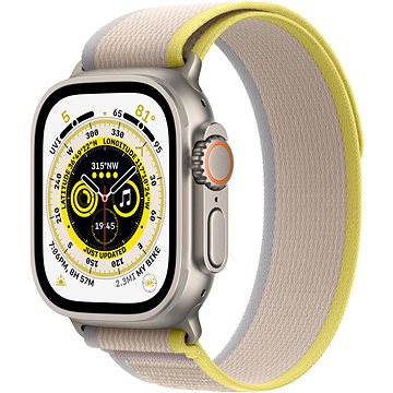 Apple Watch Ultra 49mm titanové pouzdro se žluto-béžovým trailovým tahem - S/M
