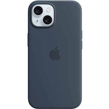 E-shop Apple iPhone 15 Silikonhülle mit MagSafe sturmblau