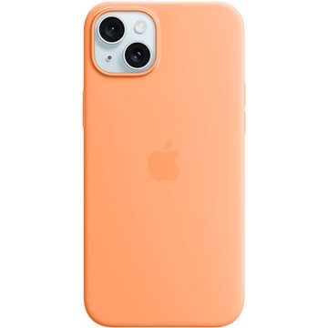 E-shop Apple iPhone 15 Plus Silikonhülle mit MagSafe orangensorbetfarben