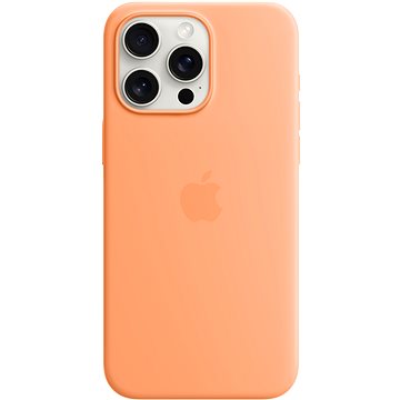 E-shop Apple iPhone 15 Pro Max Silikonhülle mit MagSafe orangensorbetfarben