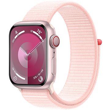 E-shop Apple Watch Series 9 41mm Cellular Aluminiumgehäuse Rosé mit Sport Loop Hellrosa