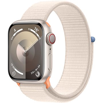 E-shop Apple Watch Series 9 41mm Cellular Aluminiumgehäuse Polarstern mit Sport Loop Polarstern