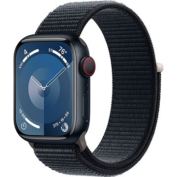 E-shop Apple Watch Series 9 41mm Cellular Aluminiumgehäuse Mitternacht mit Sport Loop Mitternacht