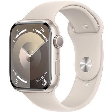 E-shop Apple Watch Series 9 45mm Aluminiumgehäuse Polarstern mit Sportarmband Polarstern - S/M