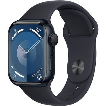 E-shop Apple Watch Series 9 41mm Aluminiumgehäuse Mitternach mit Sportarmband Mitternacht - S/M