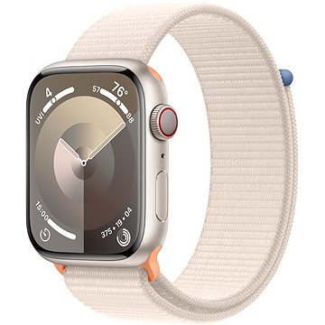 E-shop Apple Watch Series 9 45mm Cellular Aluminiumgehäuse Polarstern mit Sport Loop Polarstern