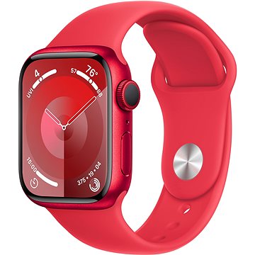 E-shop Apple Watch Series 9 41mm Cellular Aluminiumgehäuse PRODUCT(RED) mit Sportarmband PRODUCT(RED) - S/M