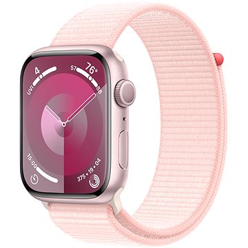 E-shop Apple Watch Series 9 45mm Aluminiumgehäuse Rosé mit Sport Loop Hellrosa