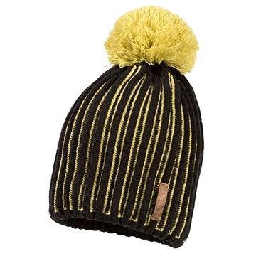 Jamiks dětská zimní čepice Lamer černá/žlutá 50 cm