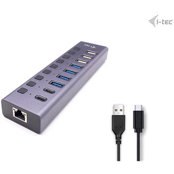 E-shop i-tec USB 3.0/USB-C Charging HUB 9port LAN + Power Adapter 60W