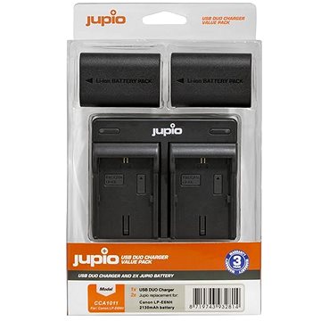 E-shop Jupio 2 x LP-E6NH Akku 2130 mAh + Doppelladegerät für Canon