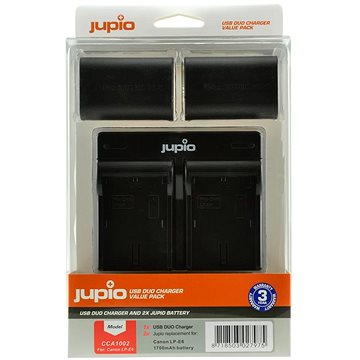 E-shop Jupio 2 x LP-E6 1700 mAh Akku + USB Doppelladegerät