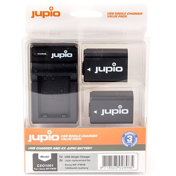 E-shop Jupio 2 x NP-FW50 1080 mAh Akku + USB Ladegerät