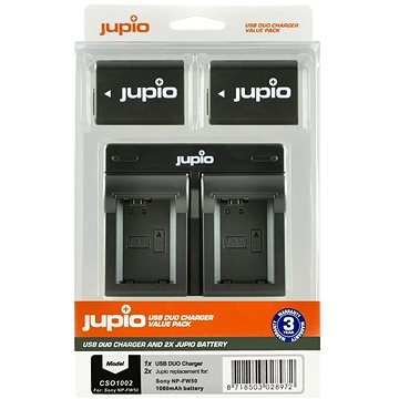 E-shop Jupio 2 x NP-FW50 1030 mAh Akku + Doppelladegerät