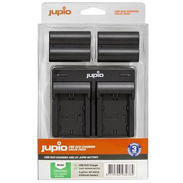 E-shop Jupio Set 2x Akkus Jupio NP-W235 - 2300 mAh mit Dual-Ladegerät für Fuji
