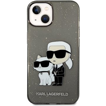 E-shop Karl Lagerfeld IML Glitter Karl and Choupette NFT Back Cover für iPhone 14 Plus - Schwarz