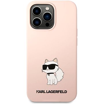 Karl Lagerfeld Liquid Silicone Choupette NFT Zadní Kryt pro iPhone 13 Pro Max Pink