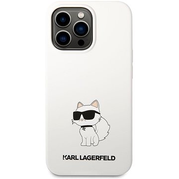 Karl Lagerfeld Liquid Silicone Choupette NFT Zadní Kryt pro iPhone 13 Pro White