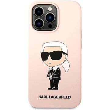 Karl Lagerfeld Liquid Silicone Ikonik NFT Zadní Kryt pro iPhone 13 Pro Max Pink