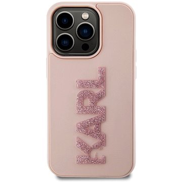 E-shop Karl Lagerfeld 3D Rubber Glitter Logo Karl Back Cover für iPhone 15 Pro Max Rosa