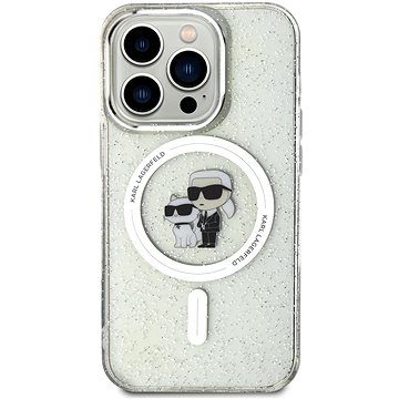 E-shop Karl Lagerfeld IML Glitter Karl and Choupette MagSafe Back Cover für iPhone 15 Pro transparent