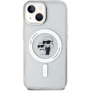 E-shop Karl Lagerfeld IML Glitter Karl and Choupette MagSafe Back Cover für iPhone 15 transparent
