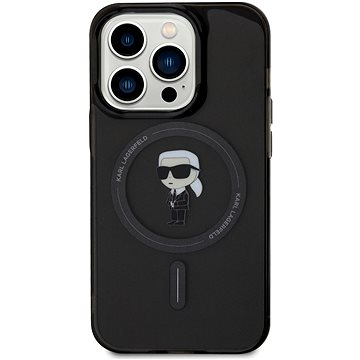 E-shop Karl Lagerfeld IML Ikonik MagSafe Back Cover für iPhone 15 Pro Schwarz