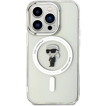 E-shop Karl Lagerfeld IML Ikonik MagSafe Back Cover für iPhone 15 Pro transparent