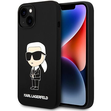 E-shop Karl Lagerfeld Liquid Silicone Ikonik NFT Back Cover für iPhone 15 Schwarz