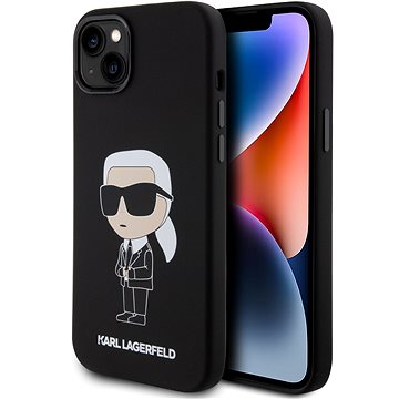 E-shop Karl Lagerfeld Liquid Silicone Ikonik NFT Back Cover für iPhone 15 Plus Schwarz