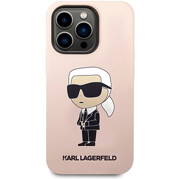 E-shop Karl Lagerfeld Liquid Silicone Ikonik NFT Back Cover für iPhone 15 Pro Max Rosa