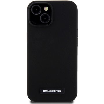 E-shop Karl Lagerfeld Liquid Silicone Plaque MagSafe Back Cover für iPhone 15 Schwarz