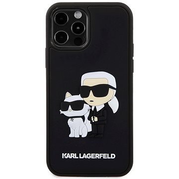 E-shop Karl Lagerfeld 3D Rubber Karl and Choupette Back Cover für iPhone 12/12 Pro Black