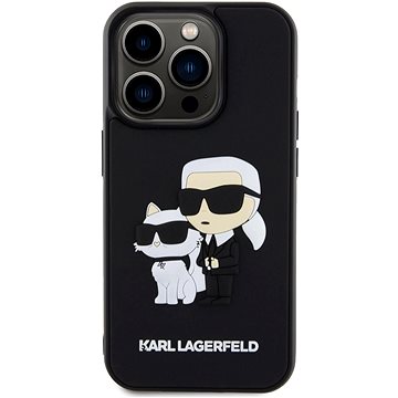 E-shop Karl Lagerfeld 3D Rubber Karl and Choupette Back Cover iPhone 13 Pro Black