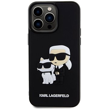 E-shop Karl Lagerfeld 3D Rubber Karl and Choupette Back Cover für iPhone 13 Pro Max Black