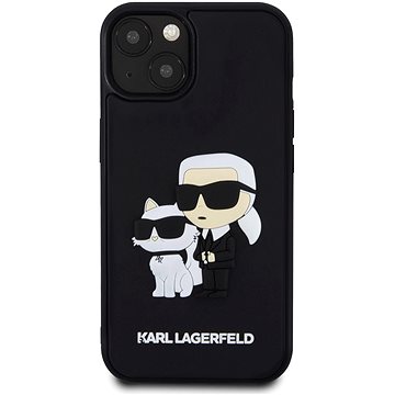 E-shop Karl Lagerfeld 3D Rubber Karl and Choupette Back Cover für iPhone 14 Black