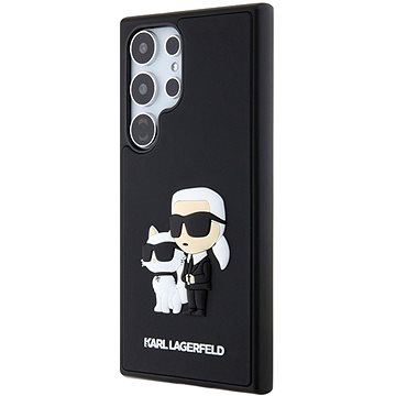 E-shop Karl Lagerfeld 3D Rubber Karl und Choupette Back Cover für Samsung Galaxy S24 Ultra Schwarz