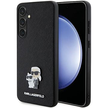 E-shop Karl Lagerfeld PU Saffiano Metal Karl und Choupette Back Cover für Samsung Galaxy S24 schwarz