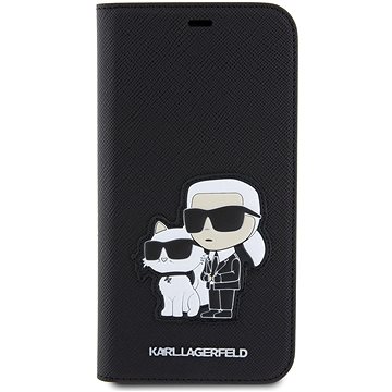 E-shop Karl Lagerfeld PU Saffiano Karl uad Choupette NFT Book Case für iPhone 12/12 Pro Black