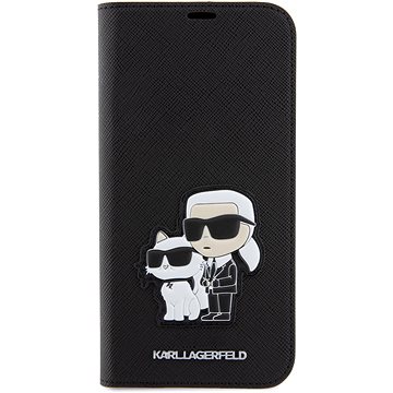 E-shop Karl Lagerfeld PU Saffiano Karl and Choupette NFT Book Handyhülle für iPhone 15 Plus Schwarz