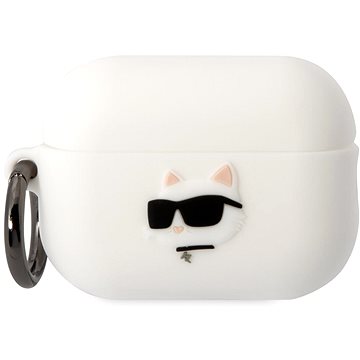 E-shop Karl Lagerfeld 3D Logo NFT Choupette Kopf Silikonhülle für Airpods Pro 2 Weiß