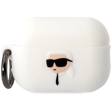 E-shop Karl Lagerfeld 3D Logo NFT Karl Head Silikonhülle für Airpods Pro 2 Weiß