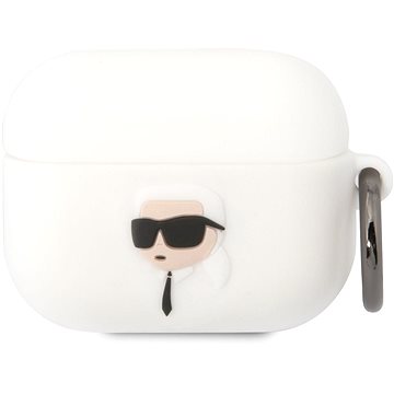 E-shop Karl Lagerfeld 3D Logo NFT Karl Head Silikonhülle für Airpods Pro Weiß