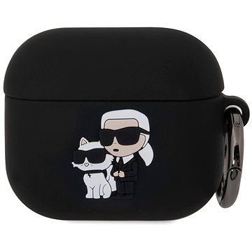 E-shop Karl Lagerfeld 3D Logo NFT Karl and Choupette Silikonhülle für AirPods 3 Black