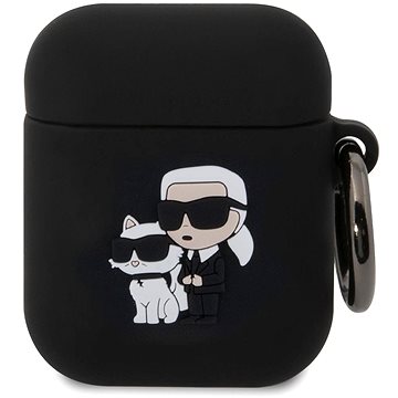 E-shop Karl Lagerfeld 3D Logo NFT Karl and Choupette Silikonhülle für AirPods 1/2 Black