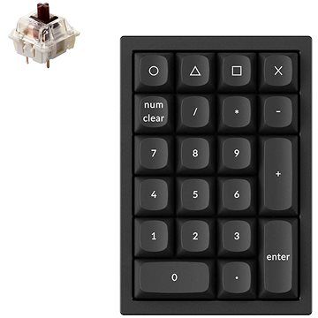 Keychron QMK Q0 Hot-Swappable Number Pad RGB Gateron G Pro Brown Switch Mechanical - Black Version
