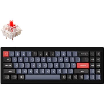 Keychron QMK Q7 70% Gateron G Pro Hot-Swappable Red Switch Mechanical, Black - US