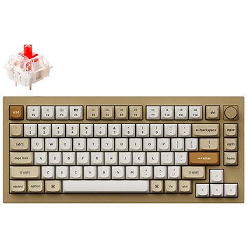 Keychron Q1 Swappable RGB Backlight Red Switch Knob Version - Champagne Gold