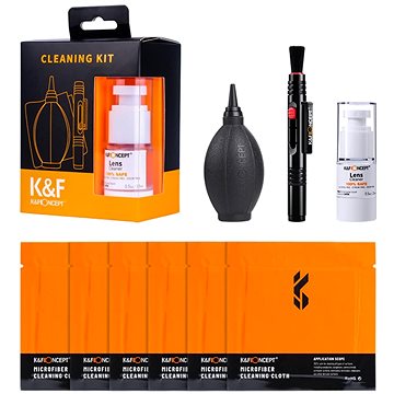 K&F Concept 4v1 Cleaning Kit (1x čistící pero + 1x balonek + 6x utěrka + 1x čistící roztok